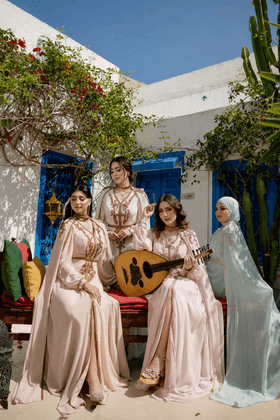 Caftan avec Barnous Beige