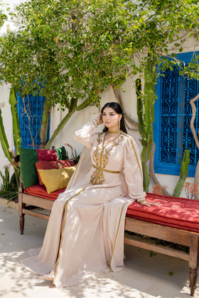Caftan avec Barnous Beige