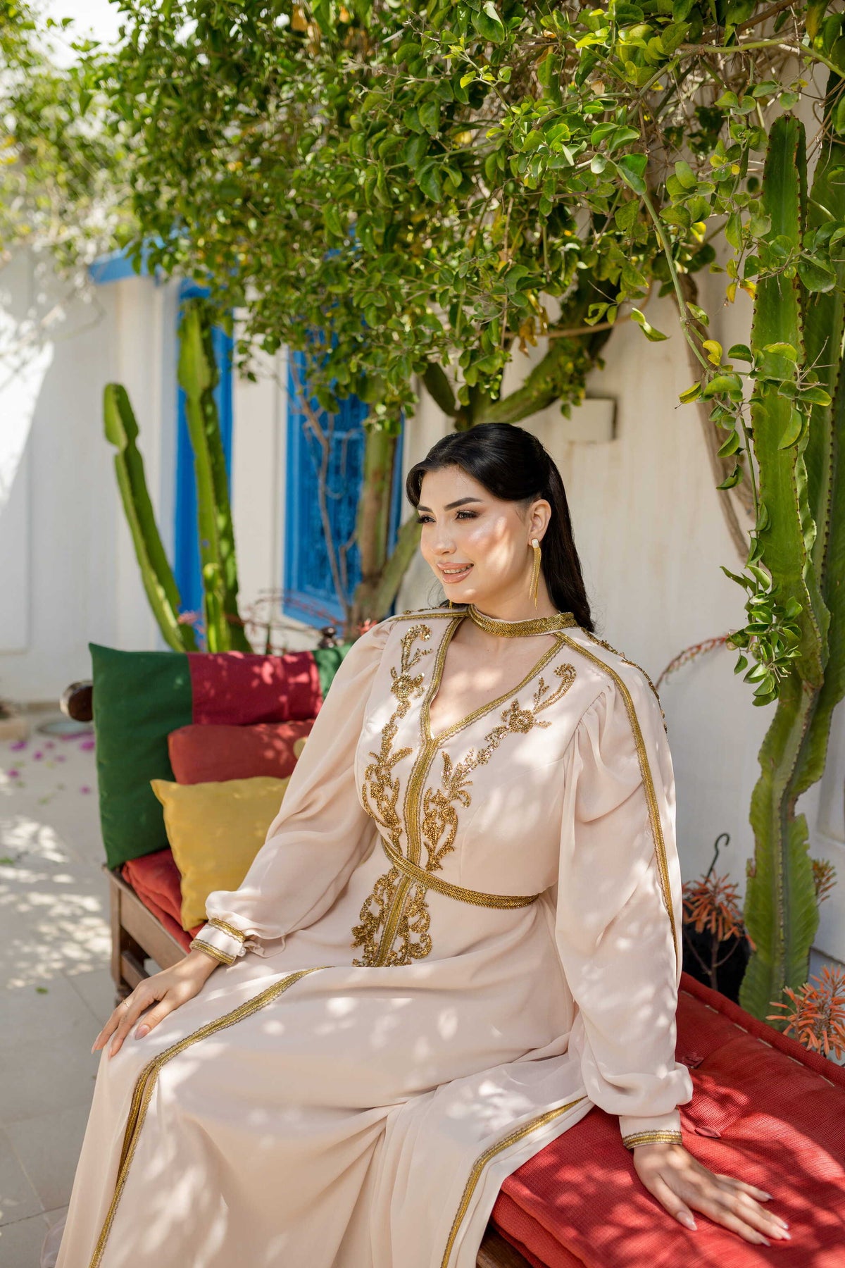 Caftan avec Barnous Beige