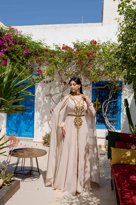 Caftan avec Barnous Beige