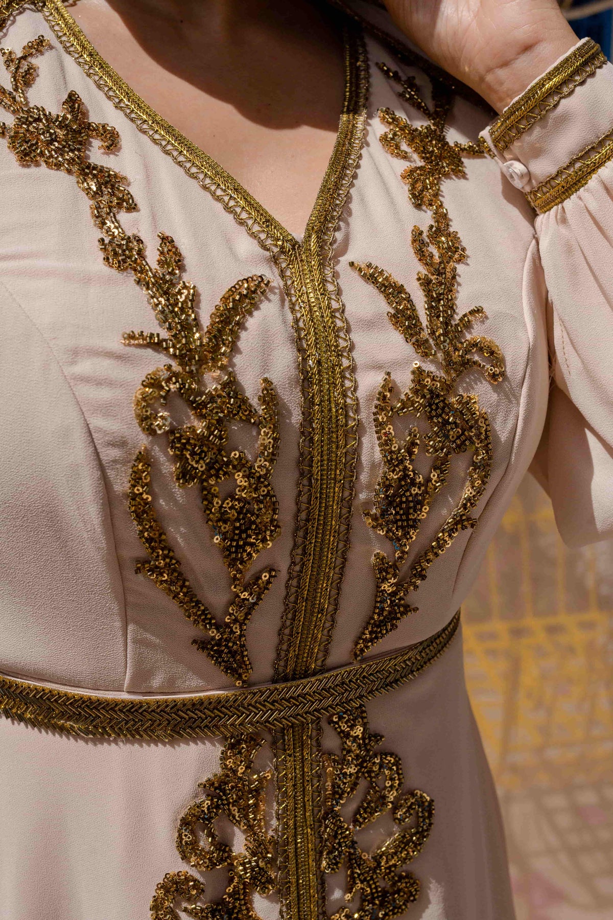 Caftan avec Barnous Beige