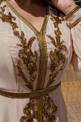 Caftan avec Barnous Beige