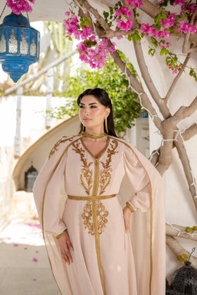 Caftan avec Barnous Beige