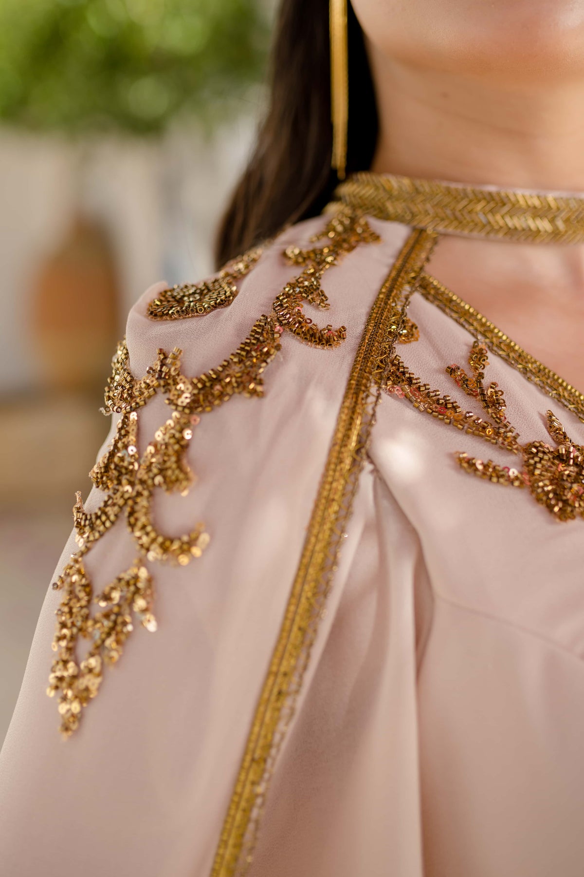 Caftan avec Barnous Beige