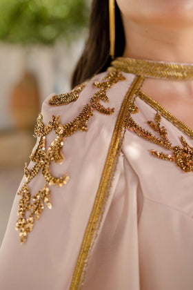 Caftan avec Barnous Beige
