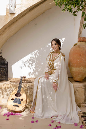 Caftan avec Barnous Blanc