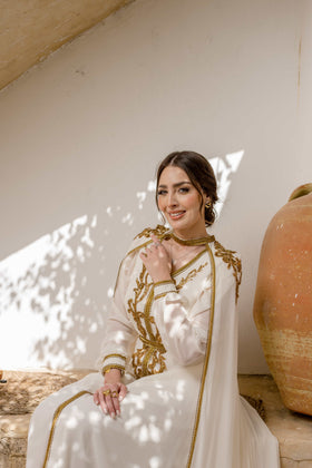 Caftan avec Barnous Blanc
