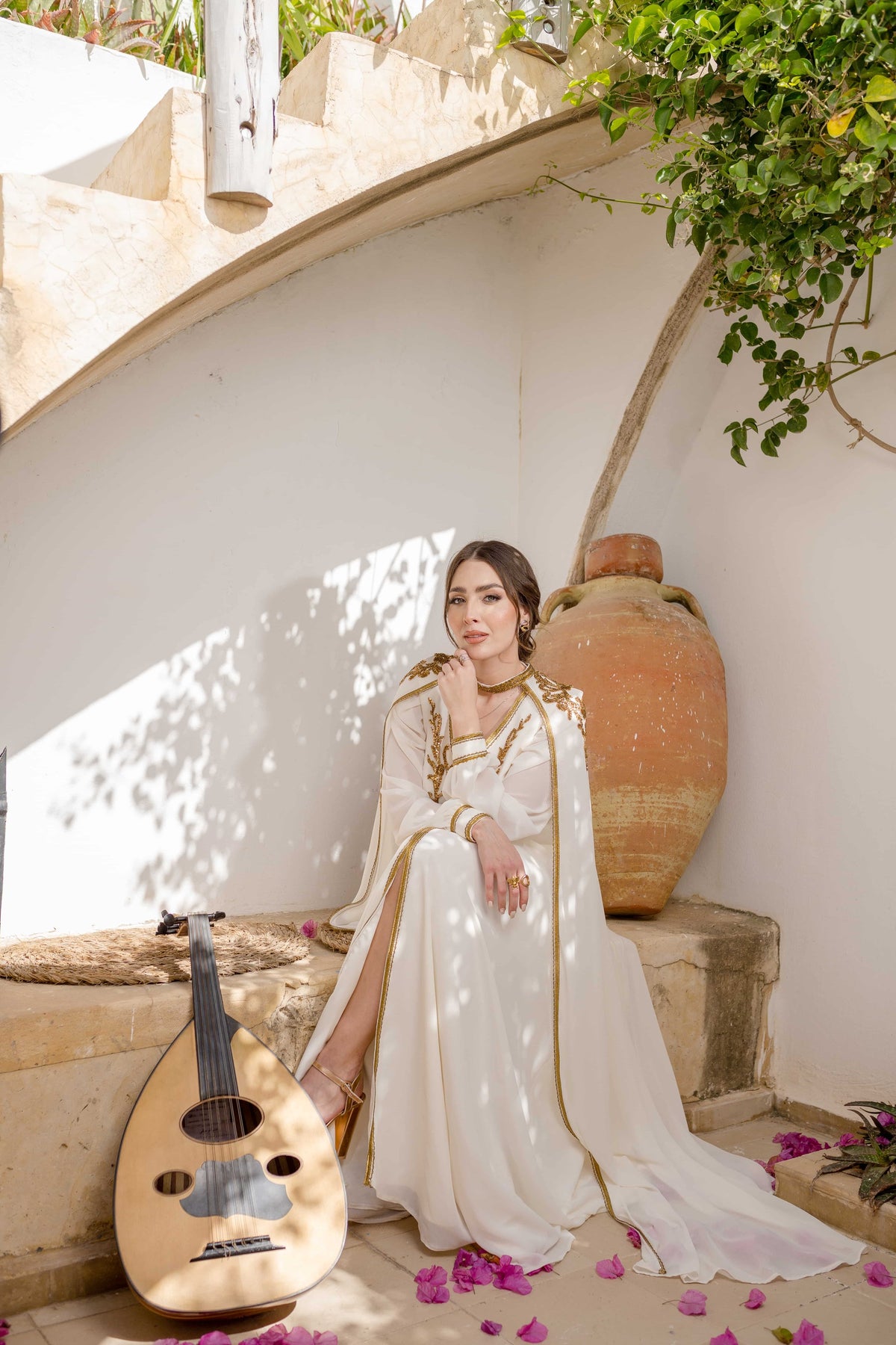 Caftan avec Barnous Blanc