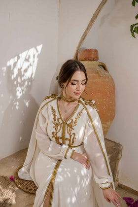 Caftan avec Barnous Blanc