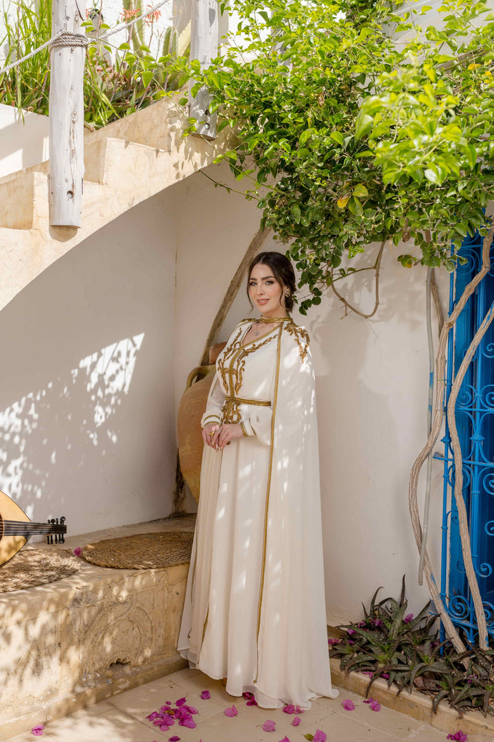 Caftan avec Barnous Blanc