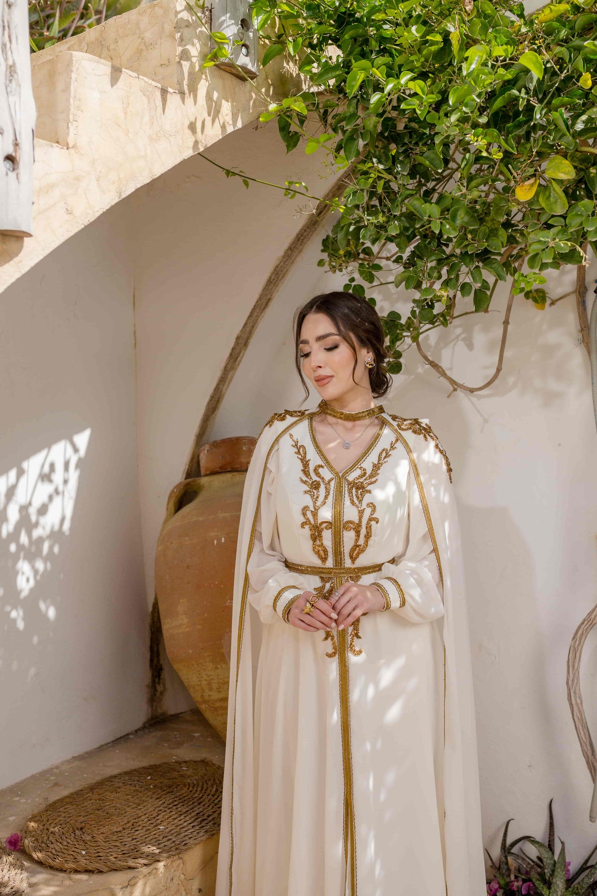 Caftan avec Barnous Blanc
