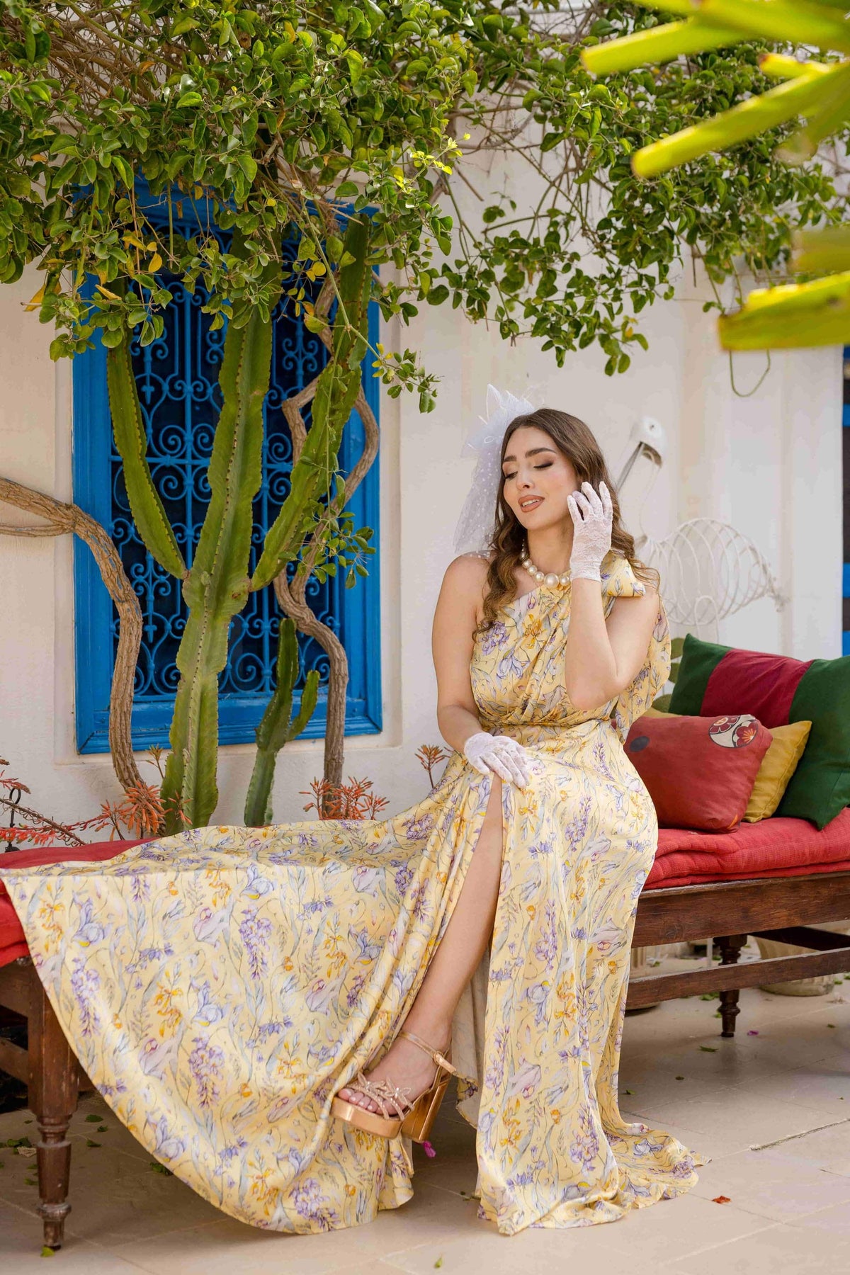 Robe Satin de Soie Italian Jaune