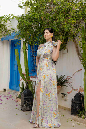 Robe Satin de Soie Italian Vert d'eau