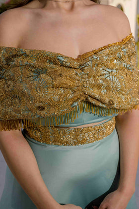 Jupe et Corsage Bleu turqouise