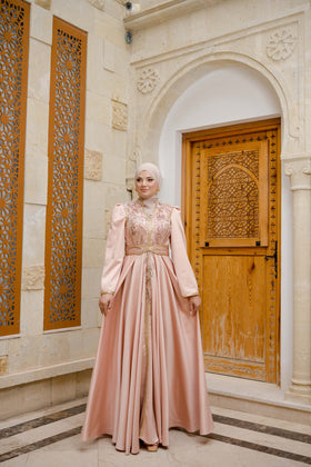 Caftan Satin Saumon