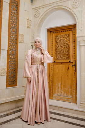 Caftan Satin Saumon