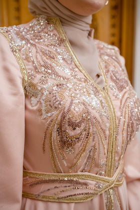 Caftan Satin Saumon