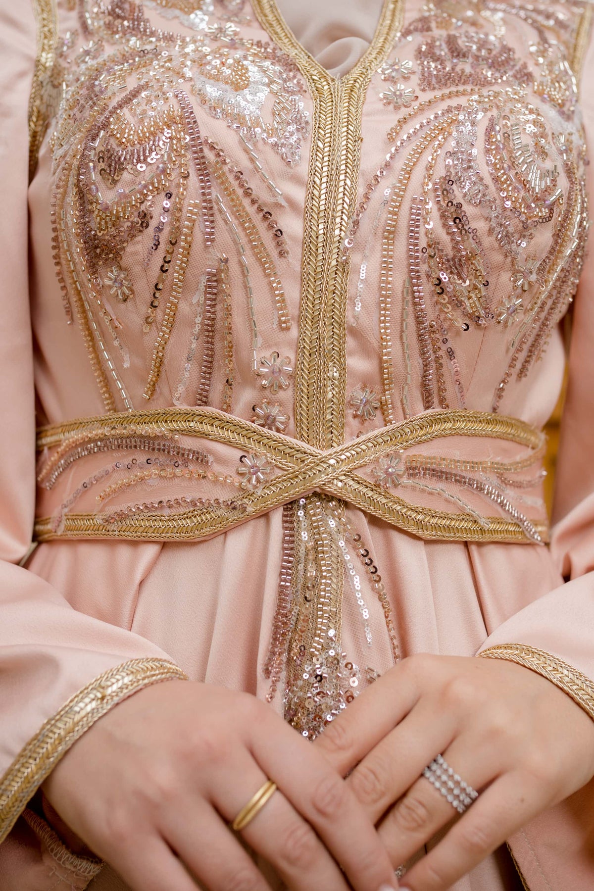 Caftan Satin Saumon