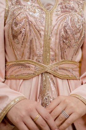 Caftan Satin Saumon