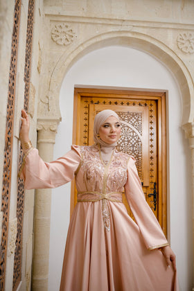 Caftan Satin Saumon