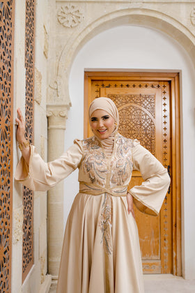 Caftan Satin Beige