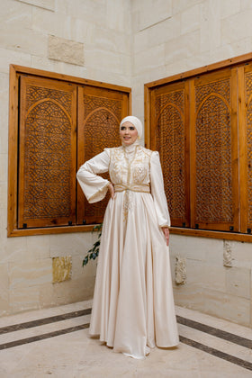 Caftan Satin Écru
