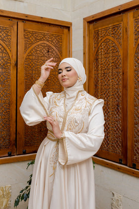 Caftan Satin Écru