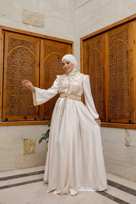 Caftan Satin Écru