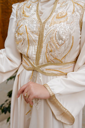 Caftan Satin Écru