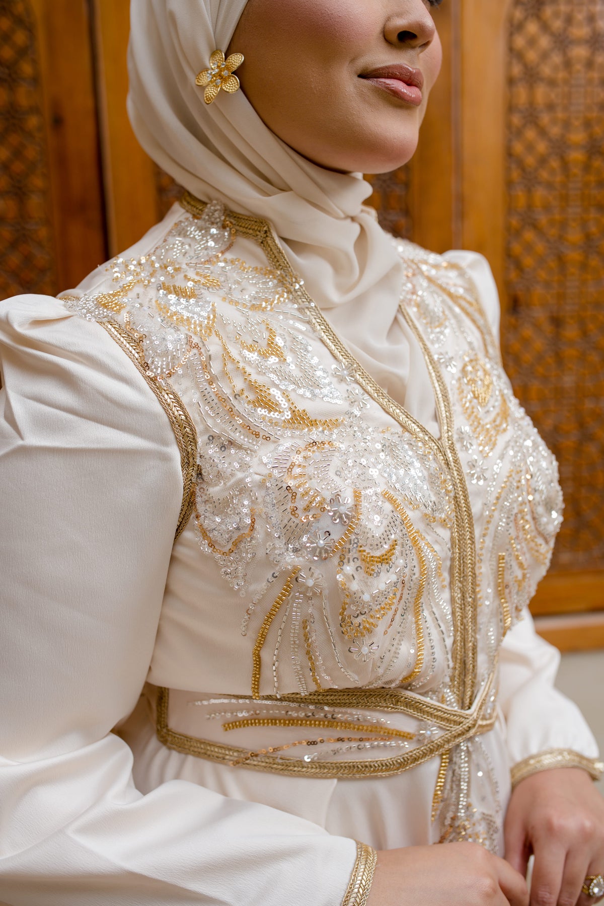 Caftan Satin Écru