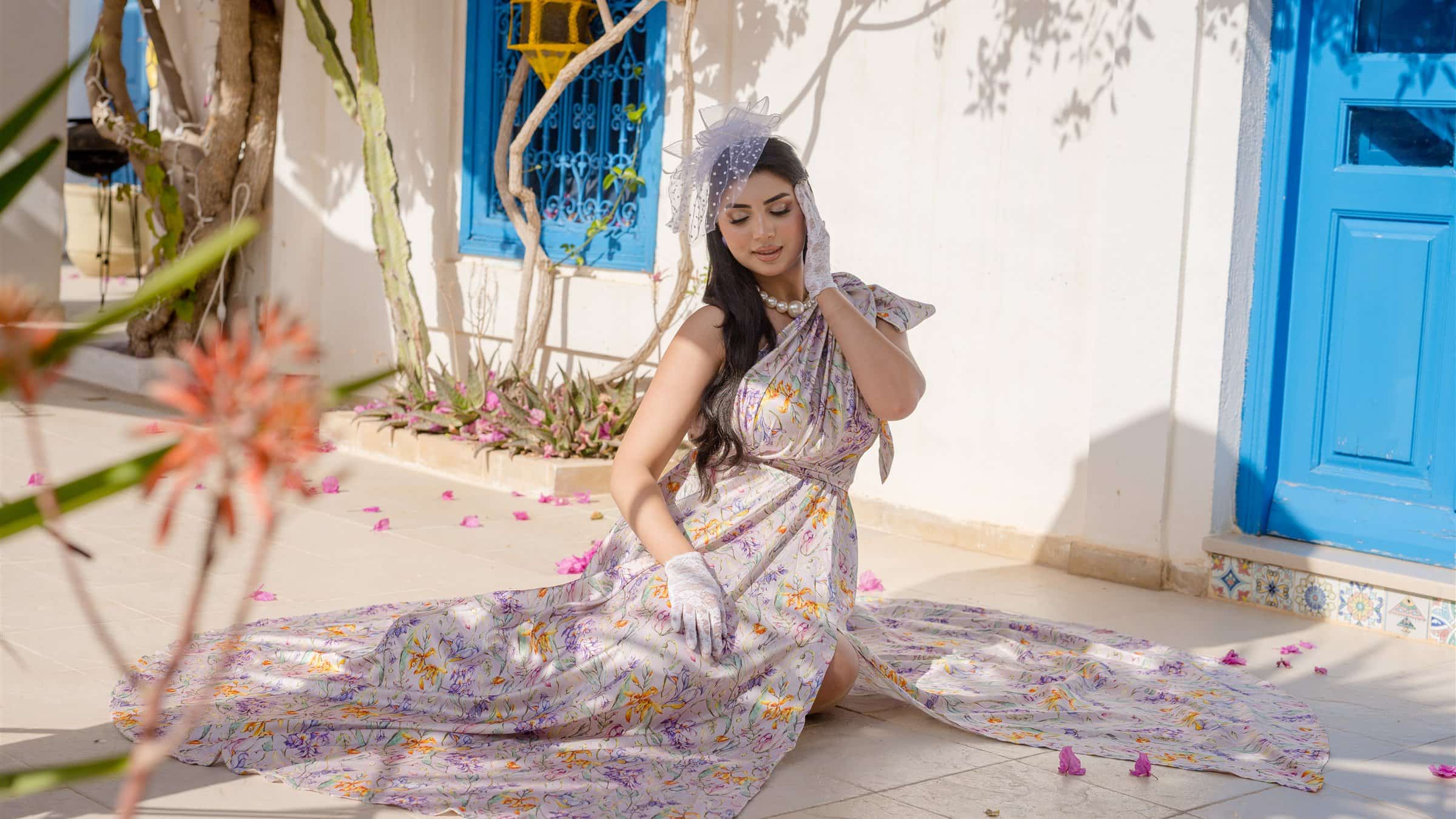 Lamassat patterned caftan campaign image